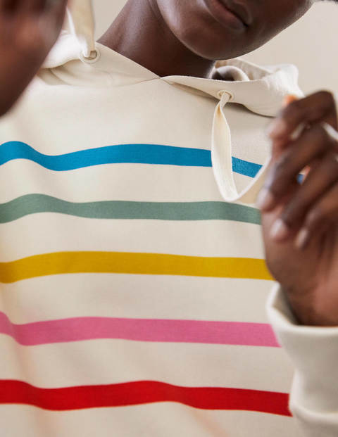 Oversized Hoodie - Ivory/ Rainbow Stripe Oversized Hoodie - Ivory/ Rainbow Stripe