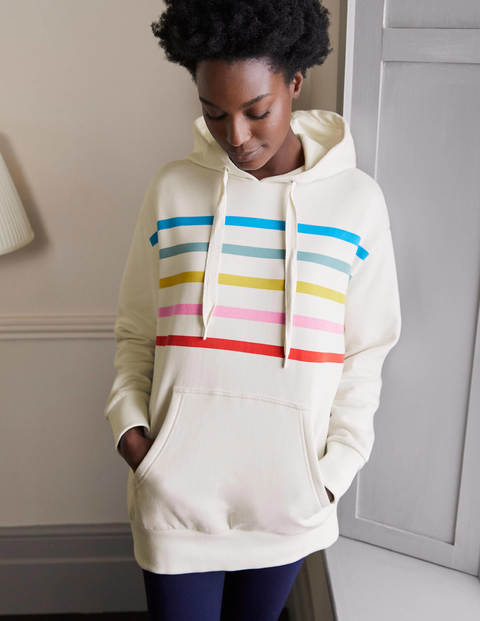 Oversized Hoodie - Ivory/ Rainbow Stripe Oversized Hoodie - Ivory/ Rainbow Stripe