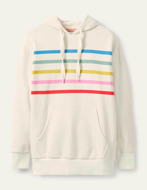 Oversized Hoodie - Ivory/ Rainbow Stripe Oversized Hoodie - Ivory/ Rainbow Stripe