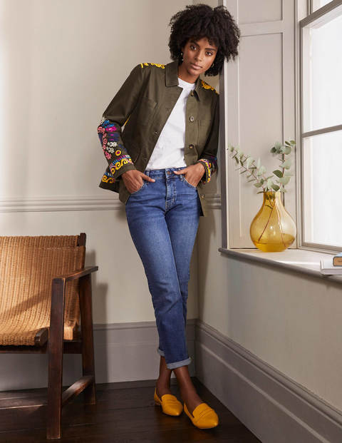 Utility-Jacke mit Stickerei - Khaki Utility-Jacke mit Stickerei - Khaki