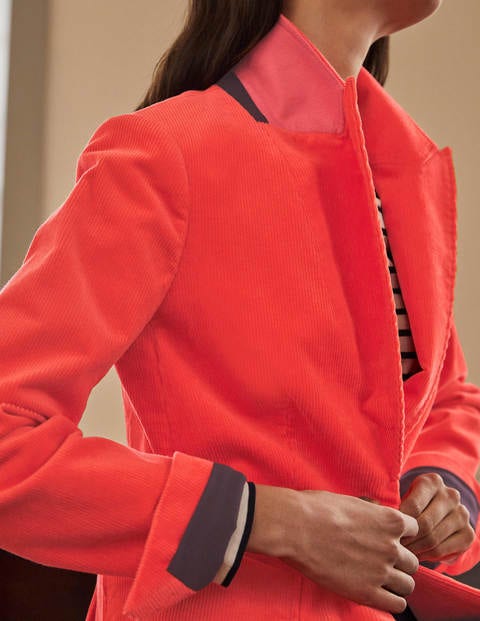 Victoria Cord Blazer - Coral Crush Victoria Cord Blazer - Coral Crush