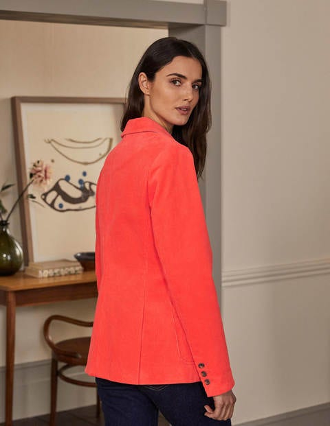 Victoria Cord Blazer - Coral Crush Victoria Cord Blazer - Coral Crush
