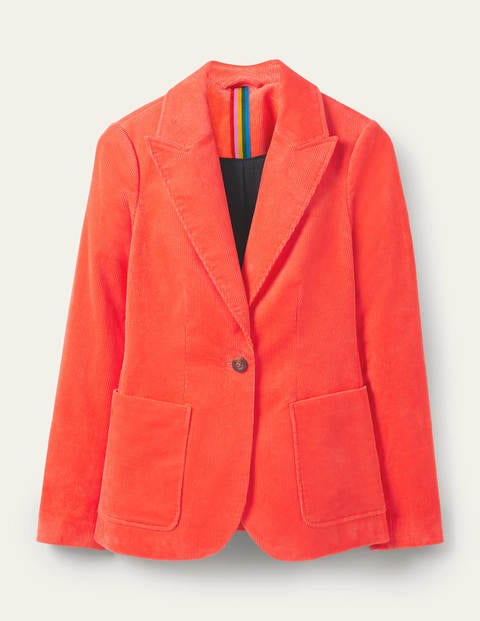 Victoria Cord Blazer - Coral Crush Victoria Cord Blazer - Coral Crush