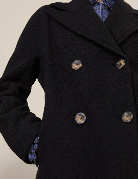 Textured Wool Car Coat - Black Textured Wool Car Coat - Black