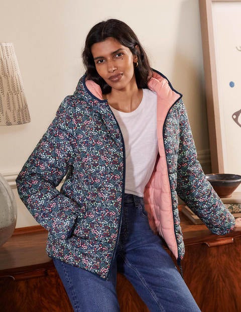 Wendbare Steppjacke - Nachtblau, Zauberwald Wendbare Steppjacke - Nachtblau, Zauberwald
