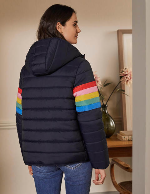 Wendbare Steppjacke - Navy/Marokkoblau, Gestreift Wendbare Steppjacke - Navy/Marokkoblau, Gestreift