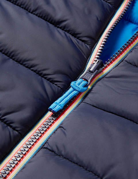 Wendbare Steppjacke - Navy/Marokkoblau, Gestreift Wendbare Steppjacke - Navy/Marokkoblau, Gestreift