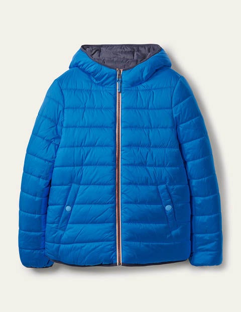 Wendbare Steppjacke - Navy/Marokkoblau, Gestreift Wendbare Steppjacke - Navy/Marokkoblau, Gestreift