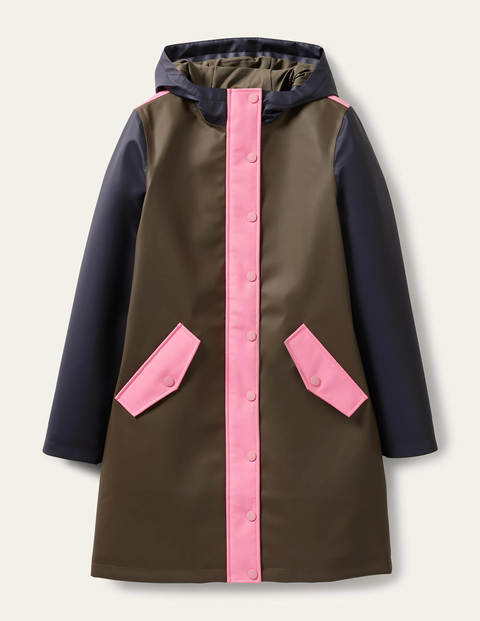 Morris Waterproof Mac - Khaki and Navy Colourblock Morris Waterproof Mac - Khaki and Navy Colourblock