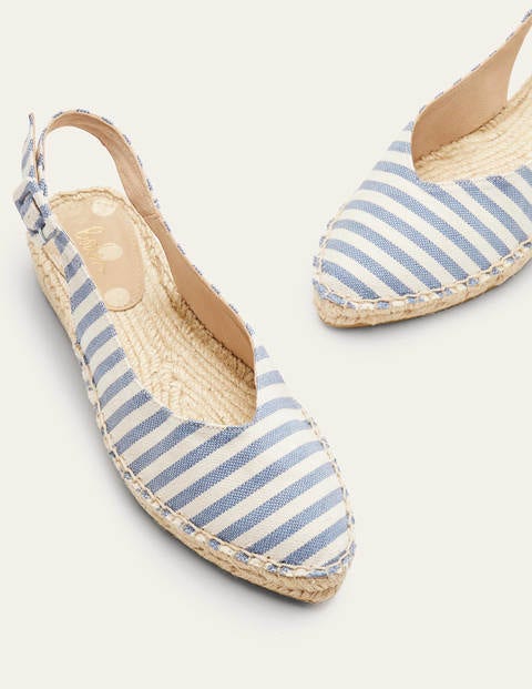Slingback Espadrille Sandals - Moroccan Blue Stripe Slingback Espadrille Sandals - Moroccan Blue Stripe