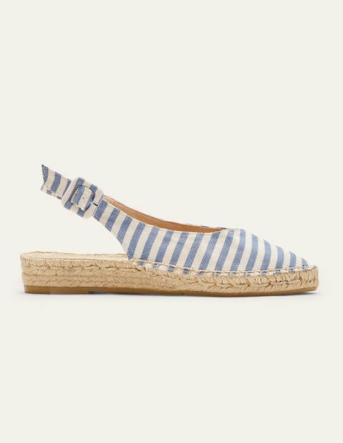 Slingback Espadrille Sandals - Moroccan Blue Stripe