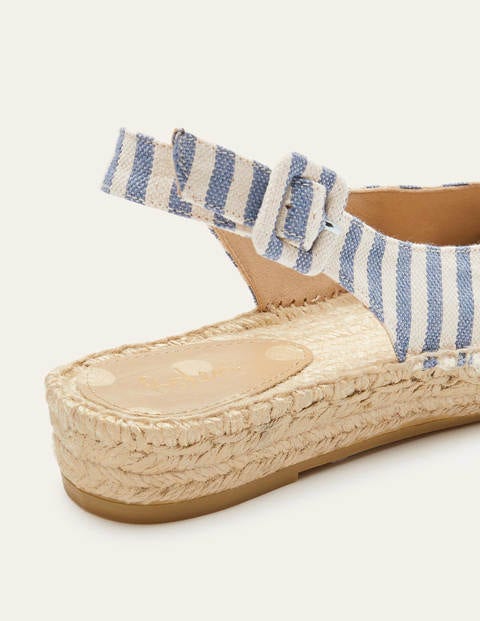 Slingback Espadrille Sandals - Moroccan Blue Stripe Slingback Espadrille Sandals - Moroccan Blue Stripe