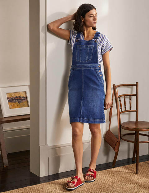 Schlichtes Latzkleid - Mittleres Vintageblau, Denim Schlichtes Latzkleid - Mittleres Vintageblau, Denim