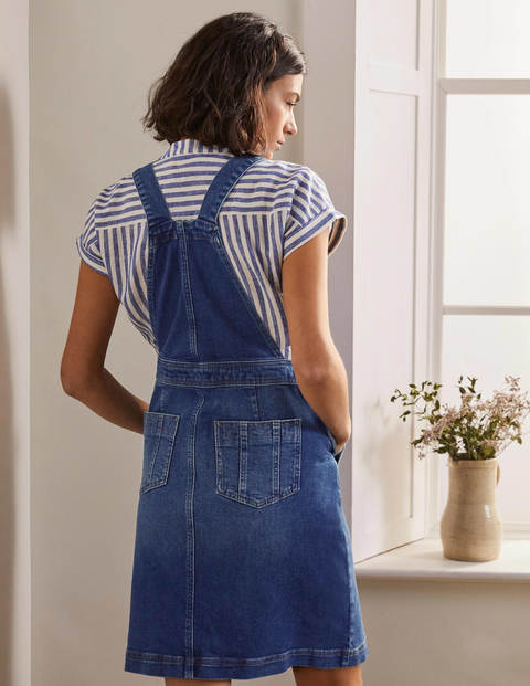 Schlichtes Latzkleid - Mittleres Vintageblau, Denim Schlichtes Latzkleid - Mittleres Vintageblau, Denim