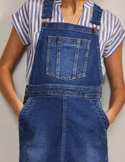 Schlichtes Latzkleid - Mittleres Vintageblau, Denim Schlichtes Latzkleid - Mittleres Vintageblau, Denim