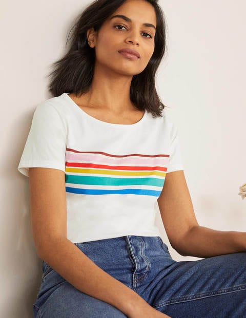 Short Sleeve Breton - Rainbow Chest Placement Short Sleeve Breton - Rainbow Chest Placement