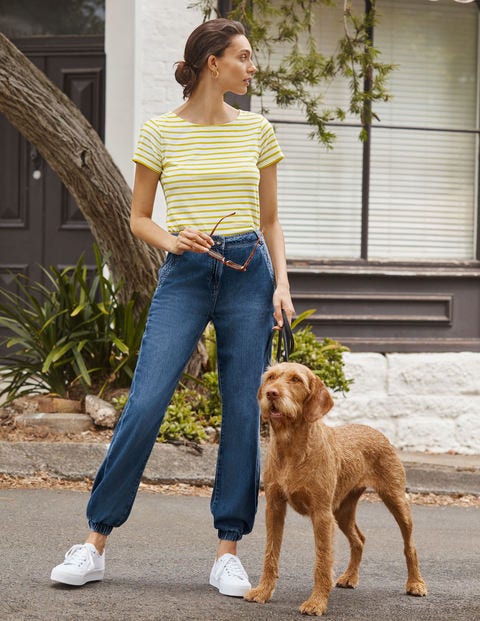 Short Sleeve Breton - Ivory/ Chartreuse Short Sleeve Breton - Ivory/ Chartreuse