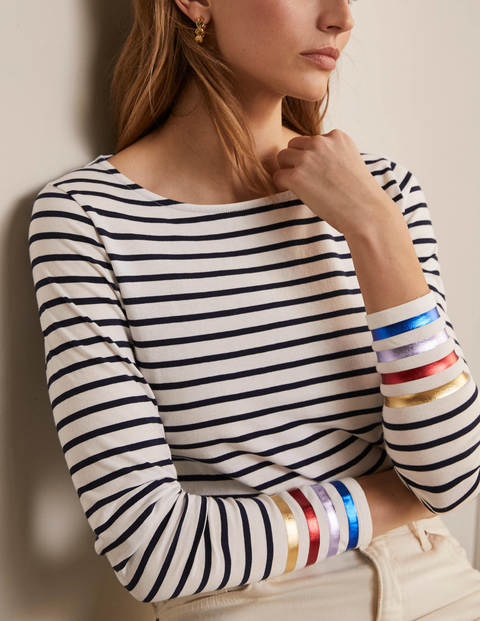 Long Sleeve Breton - Multi Stripe Foil Cuff Long Sleeve Breton - Multi Stripe Foil Cuff