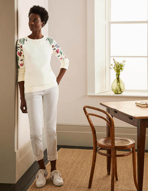 The Sweatshirt - Ivory, Multi Embroidery The Sweatshirt - Ivory, Multi Embroidery