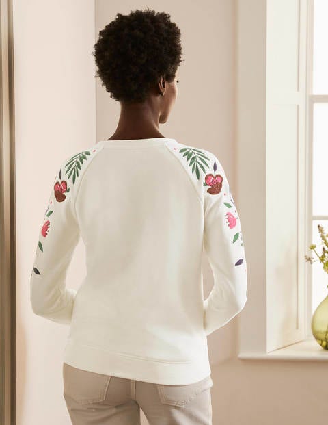 The Sweatshirt - Ivory, Multi Embroidery The Sweatshirt - Ivory, Multi Embroidery