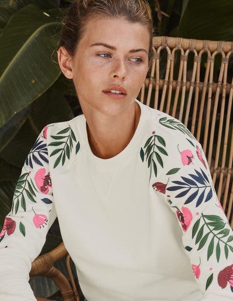 The Sweatshirt - Ivory, Multi Embroidery The Sweatshirt - Ivory, Multi Embroidery