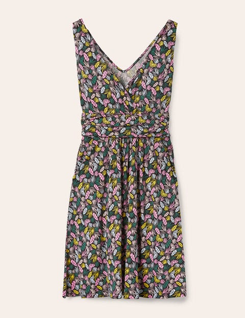Robe Effie en jersey - Noir, palmier Robe Effie en jersey - Noir, palmier
