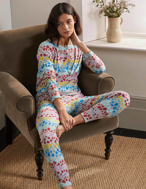 Alba Jersey-Schlafanzugoberteil - Bunt, Regenbogenfarbenes Leopardenmuster Alba Jersey-Schlafanzugoberteil - Bunt, Regenbogenfarbenes Leopardenmuster