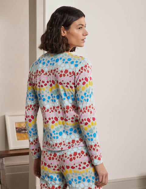 Alba Jersey-Schlafanzugoberteil - Bunt, Regenbogenfarbenes Leopardenmuster Alba Jersey-Schlafanzugoberteil - Bunt, Regenbogenfarbenes Leopardenmuster