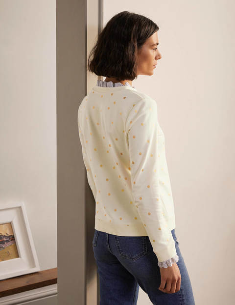 Holly Jersey Sweatshirt - Ivory, Polka Dot Holly Jersey Sweatshirt - Ivory, Polka Dot