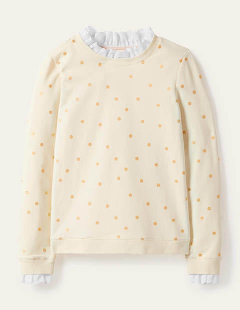 Holly Jersey Sweatshirt - Ivory, Polka Dot Holly Jersey Sweatshirt - Ivory, Polka Dot