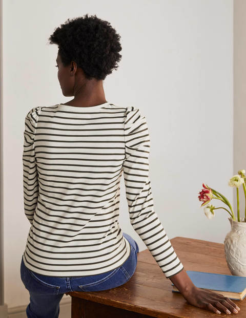 Imogen Bretonshirt - Naturweiß/Klassisches Khaki Imogen Bretonshirt - Naturweiß/Klassisches Khaki
