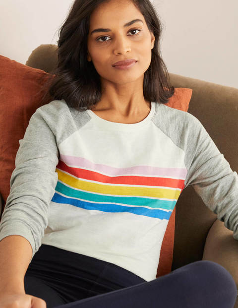 Lorna Baseball Jersey Tee - Multi Placement Stripe Lorna Baseball Jersey Tee - Multi Placement Stripe