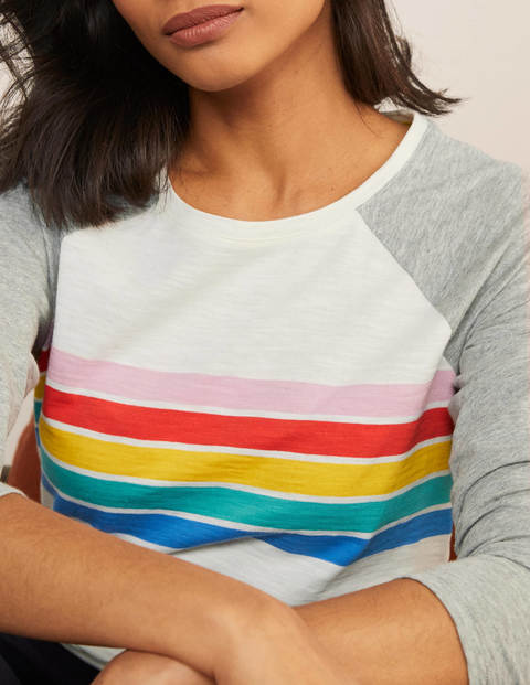 Lorna Baseball Jersey Tee - Multi Placement Stripe Lorna Baseball Jersey Tee - Multi Placement Stripe