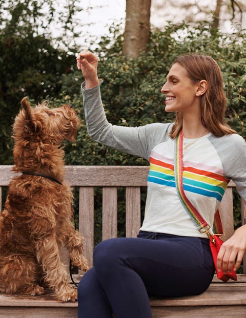 Lorna Baseball Jersey Tee - Multi Placement Stripe Lorna Baseball Jersey Tee - Multi Placement Stripe