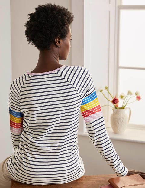 Lorna Baseball Jersey Tee - Peony and Daffodil Stripe Lorna Baseball Jersey Tee - Peony and Daffodil Stripe