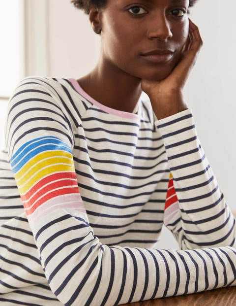 Lorna Baseball Jersey Tee - Peony and Daffodil Stripe Lorna Baseball Jersey Tee - Peony and Daffodil Stripe