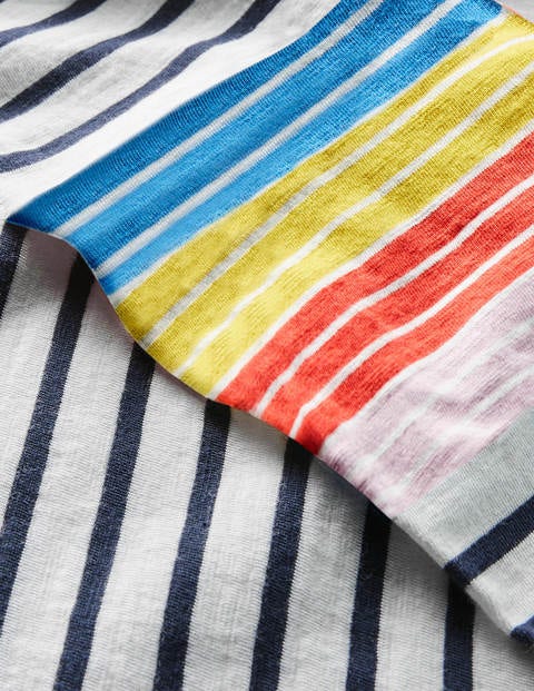 Lorna Baseball Jersey Tee - Peony and Daffodil Stripe Lorna Baseball Jersey Tee - Peony and Daffodil Stripe