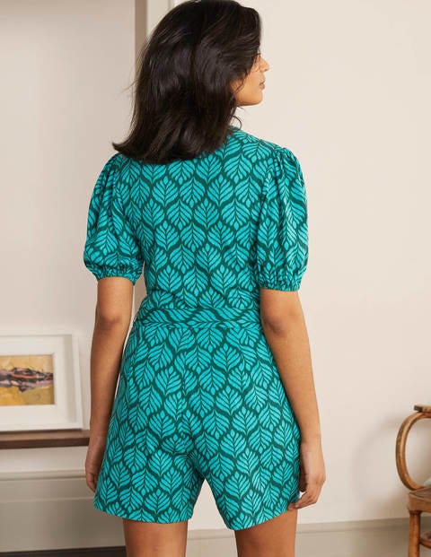 Ruby Jersey Romper - Palm Leaf, Palm Tile Ruby Jersey Romper - Palm Leaf, Palm Tile