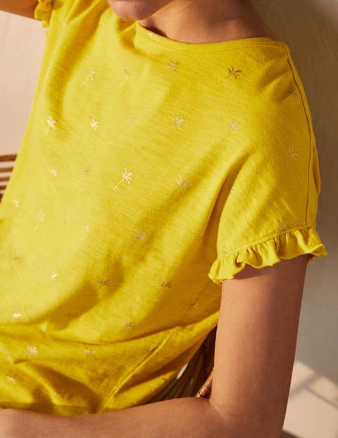 Faye Jersey T-shirt Dress - Daffodil, Rainforest Stamp Faye Jersey T-shirt Dress - Daffodil, Rainforest Stamp