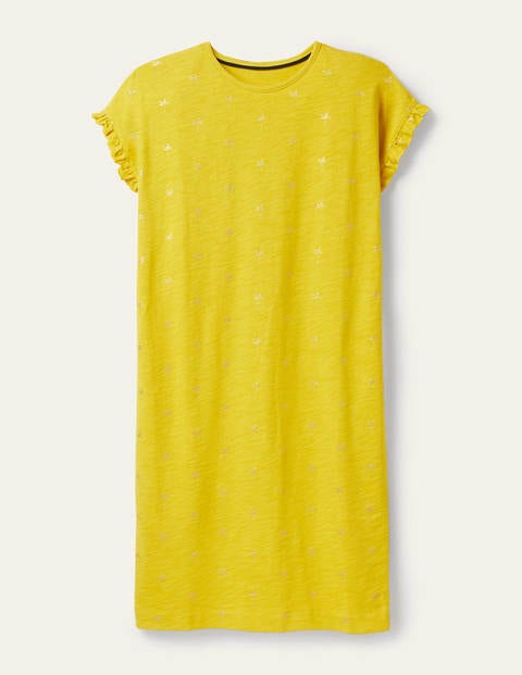 Faye Jersey T-shirt Dress - Daffodil, Rainforest Stamp Faye Jersey T-shirt Dress - Daffodil, Rainforest Stamp