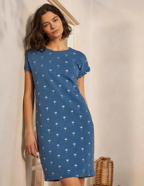 Faye Jersey T-shirt Dress - Aircraft, Rainforest Stamp Faye Jersey T-shirt Dress - Aircraft, Rainforest Stamp