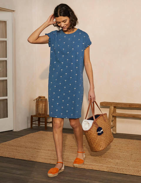 Faye Jersey T-shirt Dress - Aircraft, Rainforest Stamp Faye Jersey T-shirt Dress - Aircraft, Rainforest Stamp