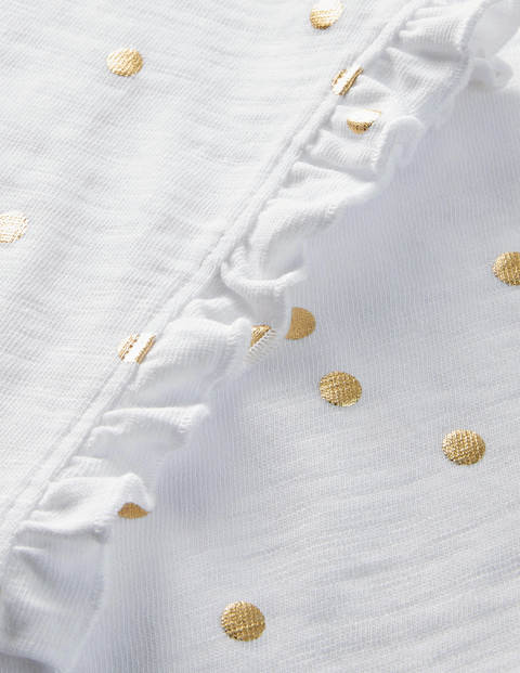 Faye Jersey T-shirt Dress - White, Gold Foil Spot Faye Jersey T-shirt Dress - White, Gold Foil Spot