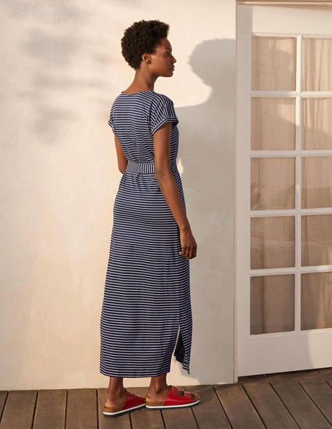 Ella T-shirt Midi Dress - Navy and Ivory Stripe Ella T-shirt Midi Dress - Navy and Ivory Stripe
