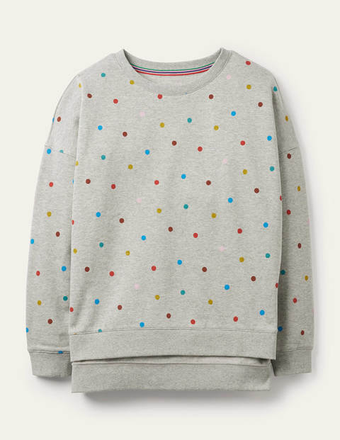 Jasmine Sweatshirt - Grey Marl, Polka Dot Jasmine Sweatshirt - Grey Marl, Polka Dot