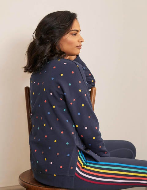Jasmine Sweatshirt - Navy, Polka Dot Jasmine Sweatshirt - Navy, Polka Dot