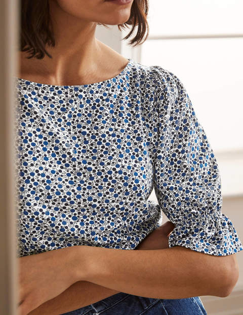 Georgia Blouson Jersey Top - Ivory, Meadow Spot Georgia Blouson Jersey Top - Ivory, Meadow Spot