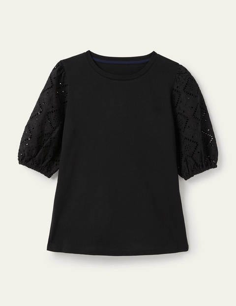 Abigail Puff Sleeve Jersey Top - Black Abigail Puff Sleeve Jersey Top - Black