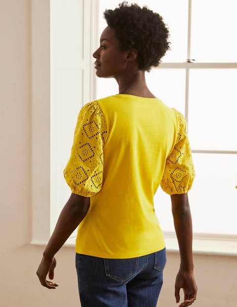 Abigail Jerseyshirt mit Puffärmeln - Narzissengelb Abigail Jerseyshirt mit Puffärmeln - Narzissengelb