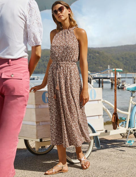 midi halter neck dress